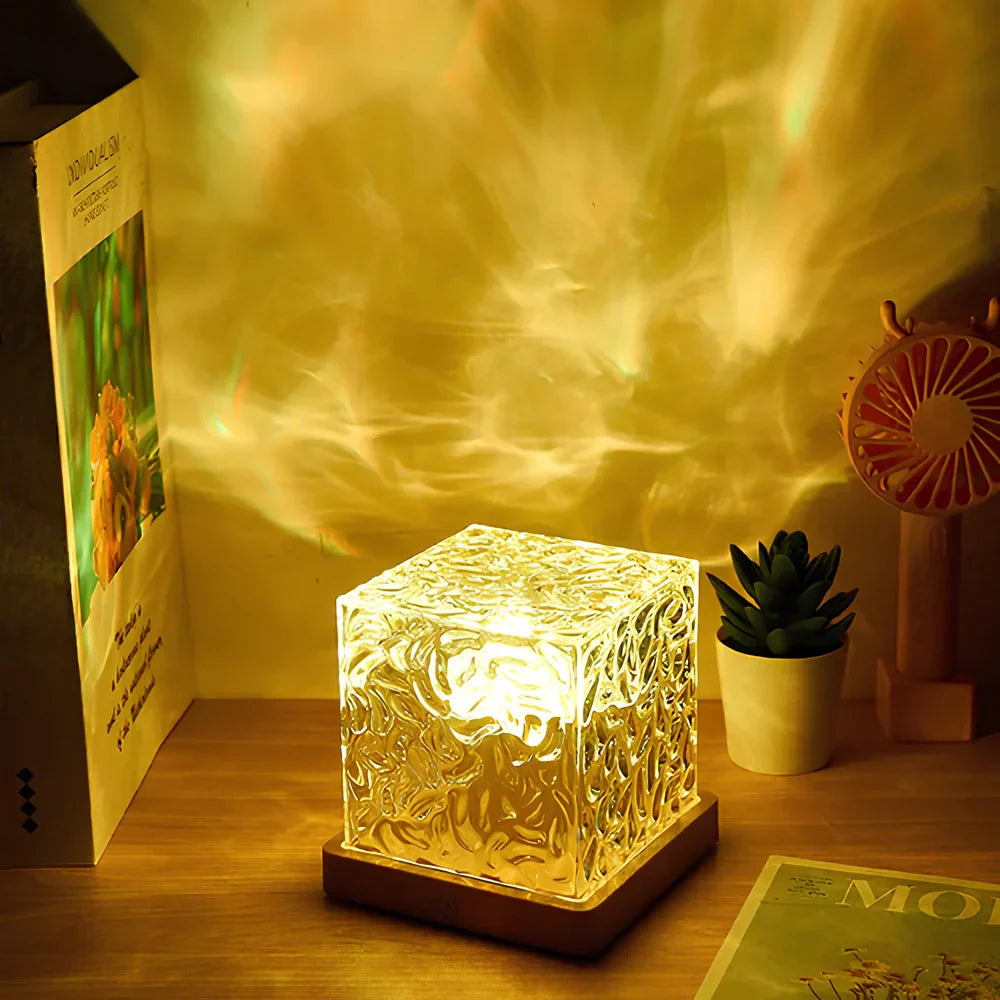 Lampe Cube Verre – Lumière d’Ambiance