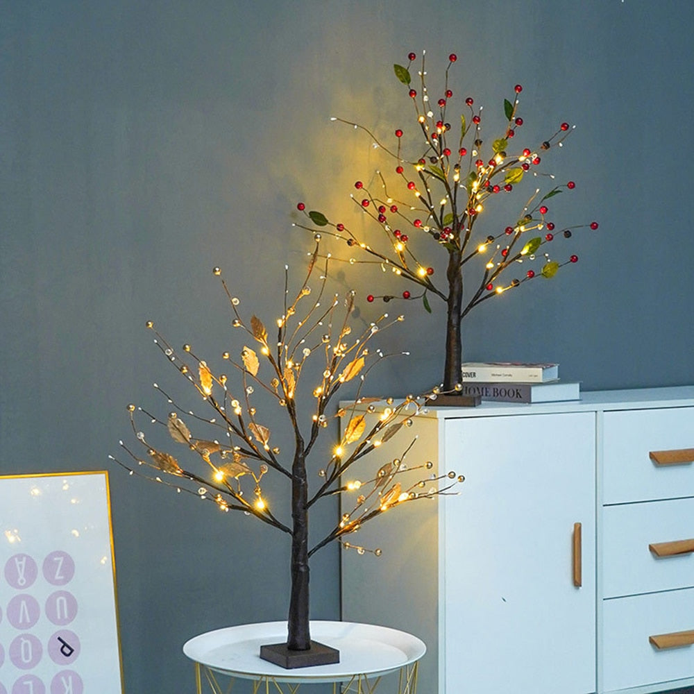 Arbre Lumineux LED – Lampe de Table en PVC Rustique