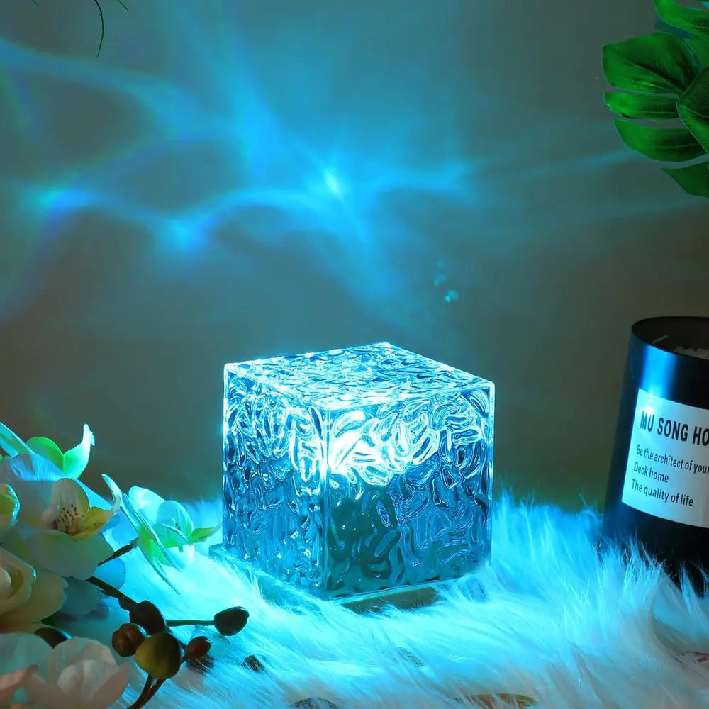 Lampe Cube Verre – Lumière d’Ambiance