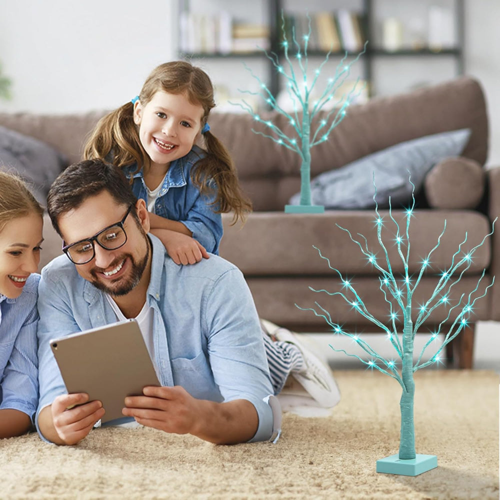 Lampes de Table Bouleau LED Décoratives en Forme de Sapin de Noël