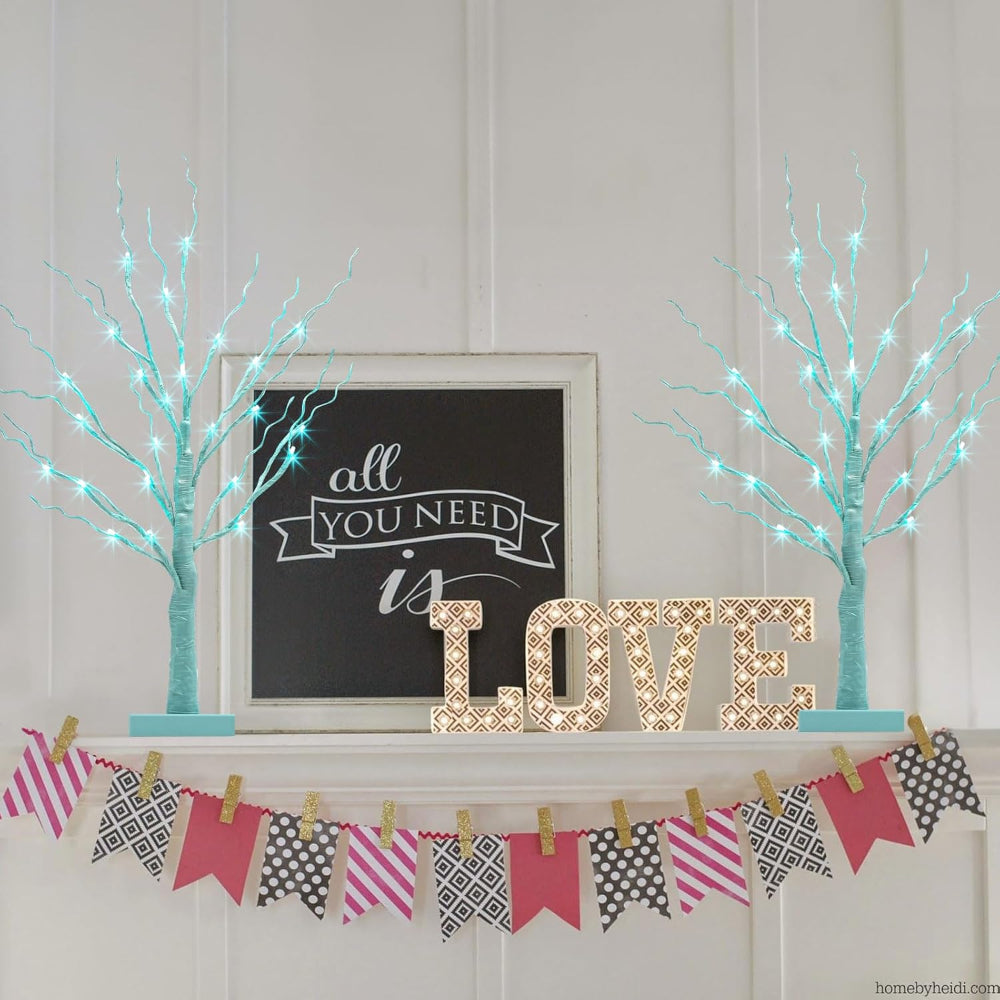 Lampes de Table Bouleau LED Décoratives en Forme de Sapin de Noël