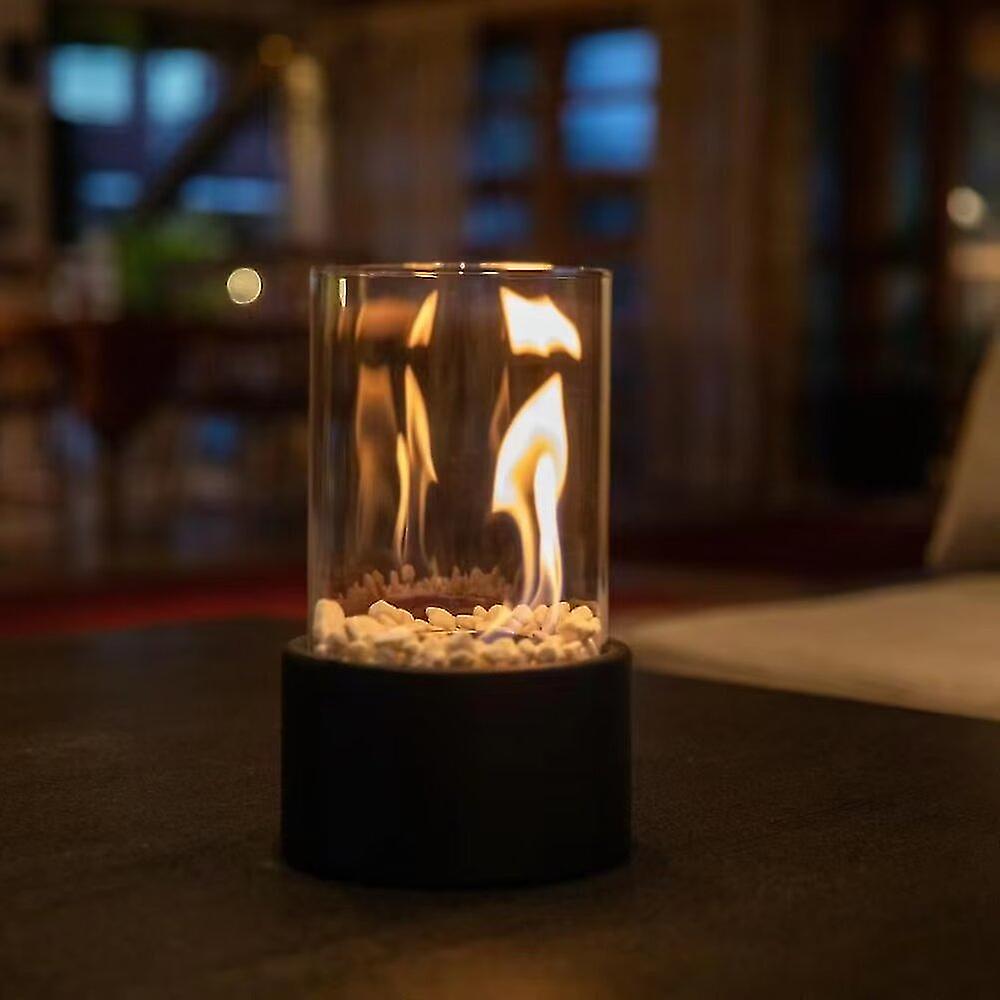 Lampe de Table Verre & Flamme – Brûleur à Huile