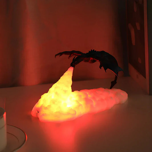 Lampe de Table Dragon Fantaisie à Flamme LED