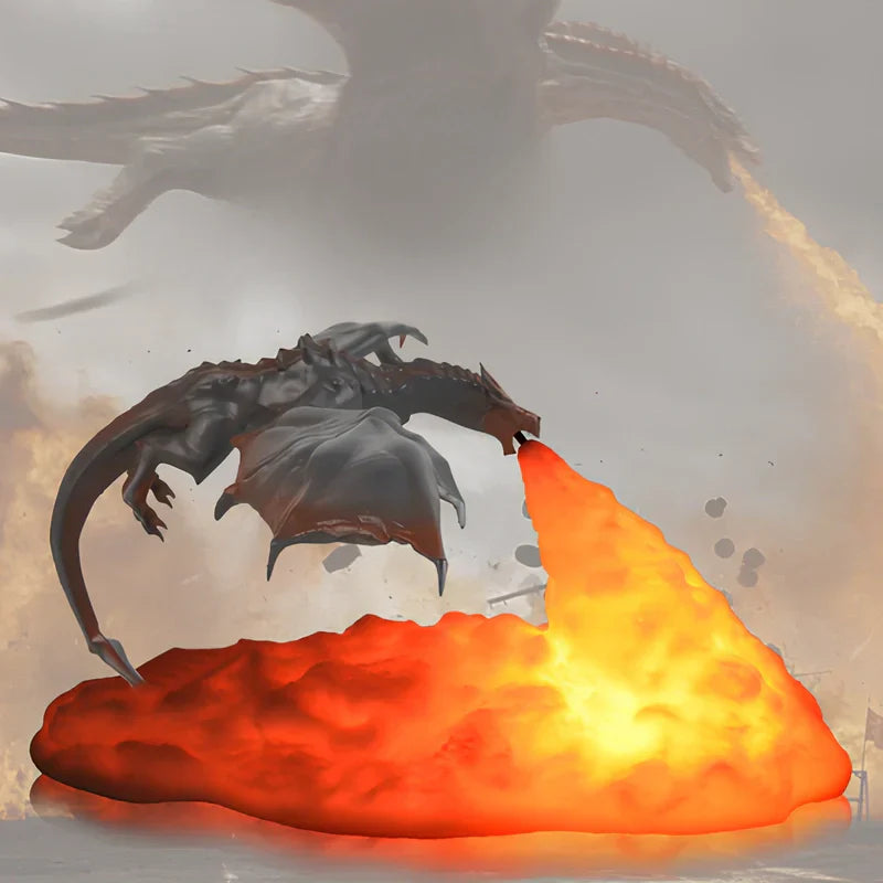 Lampe de Table Dragon Fantaisie à Flamme LED