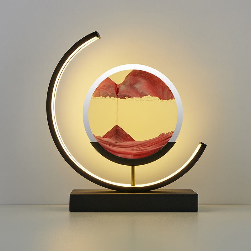Lampe de Table Moderne LED avec Sable Art