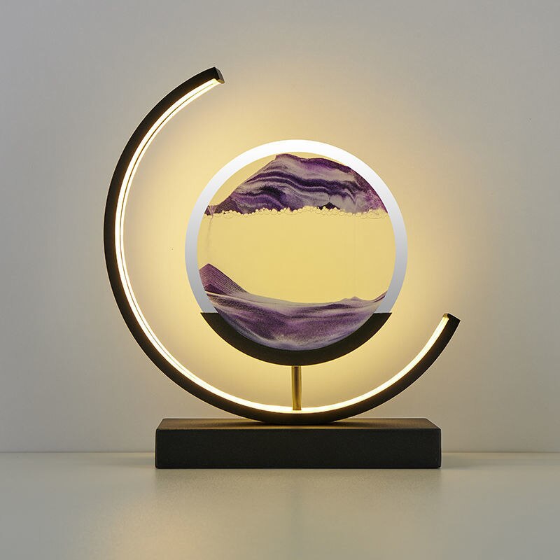 Lampe de Table Moderne LED avec Sable Art