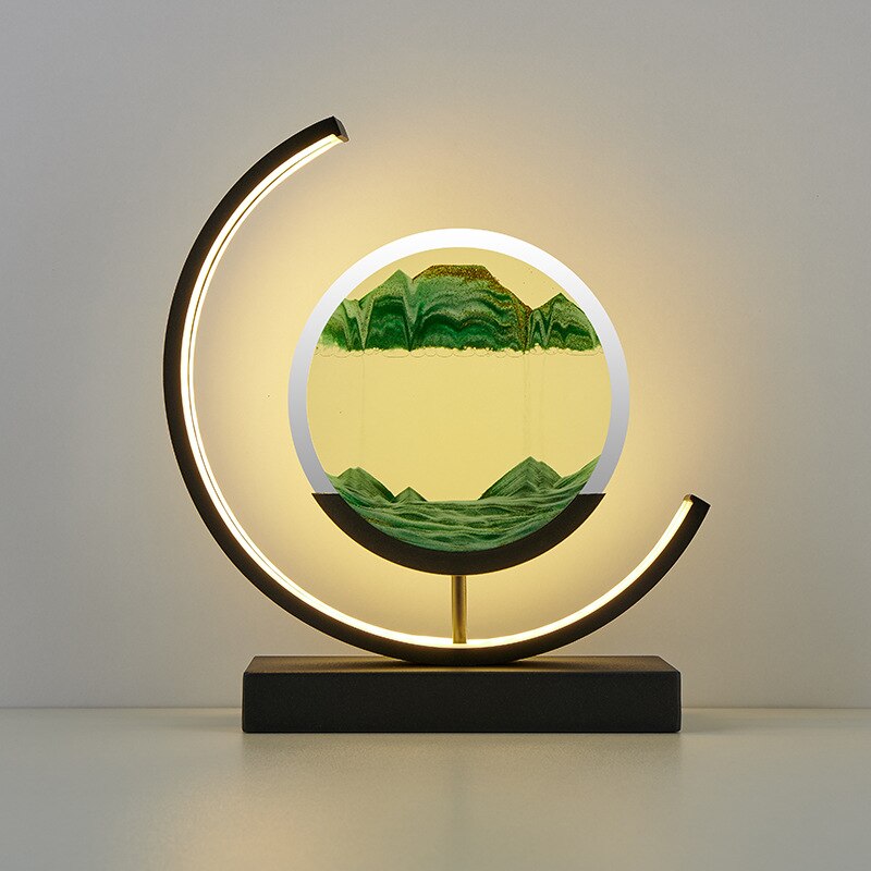 Lampe de Table Moderne LED avec Sable Art