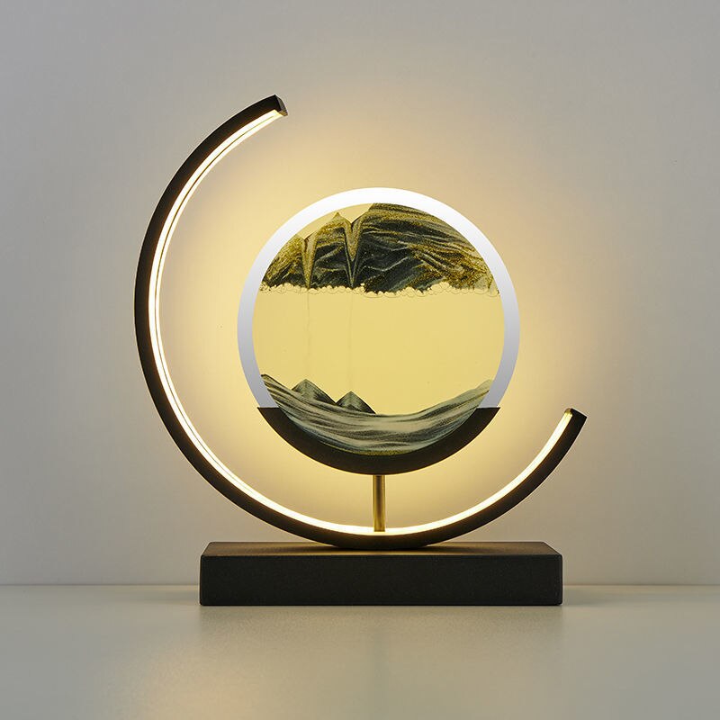 Lampe de Table Moderne LED avec Sable Art