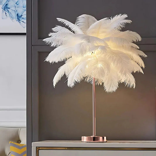 Lampe à Plumes – Éclairage Doux