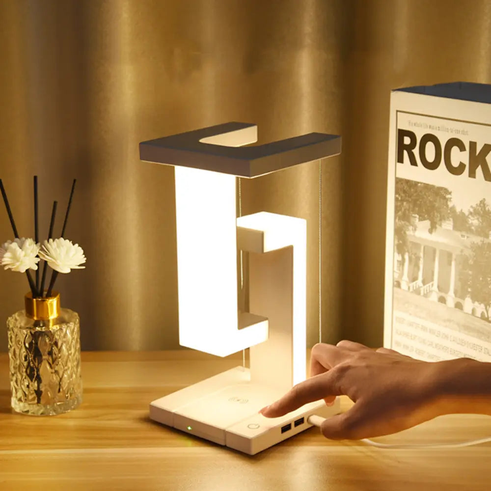 Lampe de Bureau LED avec Recharge Sans Fil Moderne