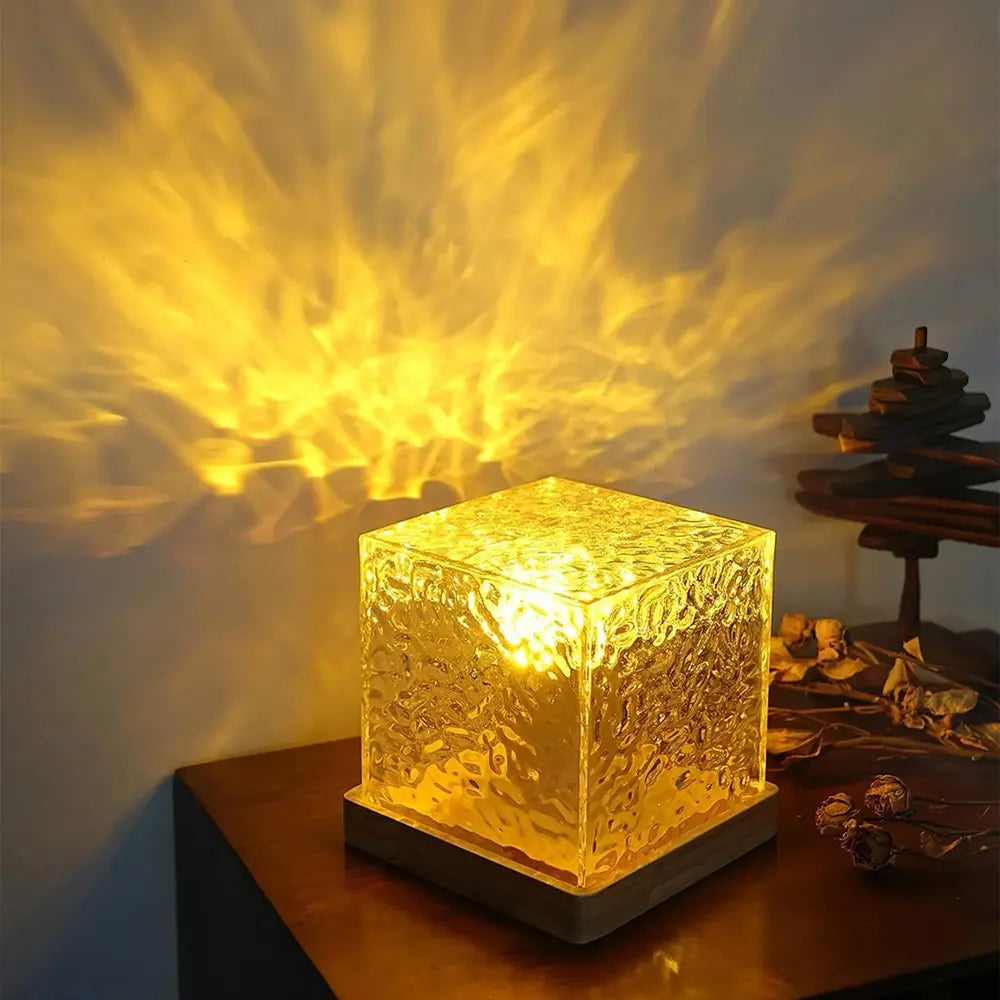 Lampe Cube Verre – Lumière d’Ambiance