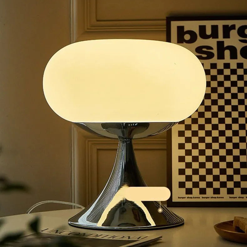 Lampe de Table Moderne en Verre & Chrome