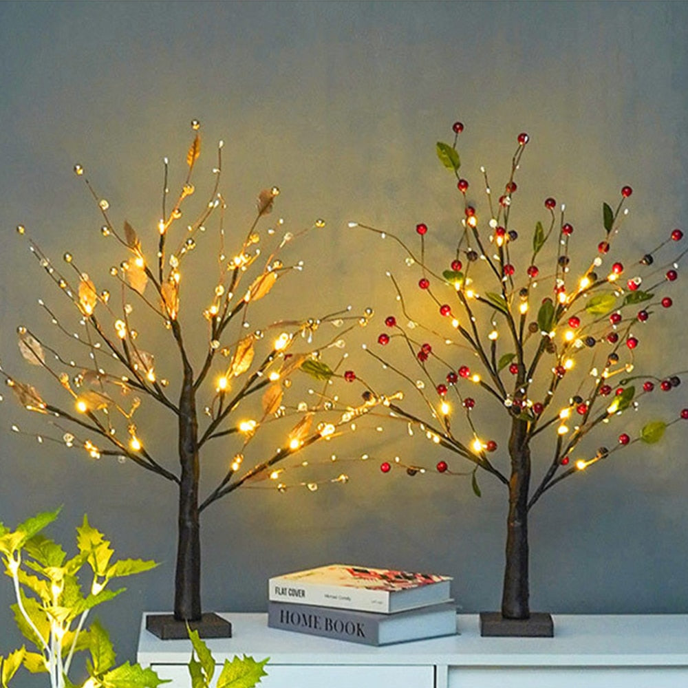 Arbre Lumineux LED – Lampe de Table en PVC Rustique