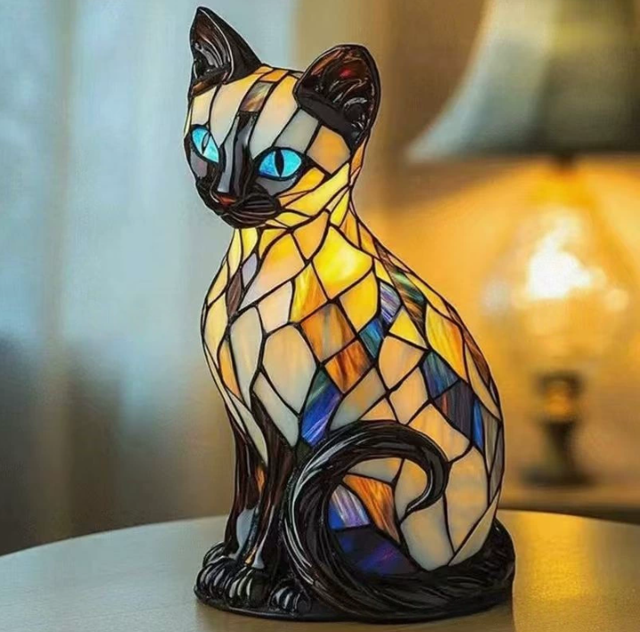 Lampe de Table Chien en Verre Tiffany – Meilleure Décoration Animale