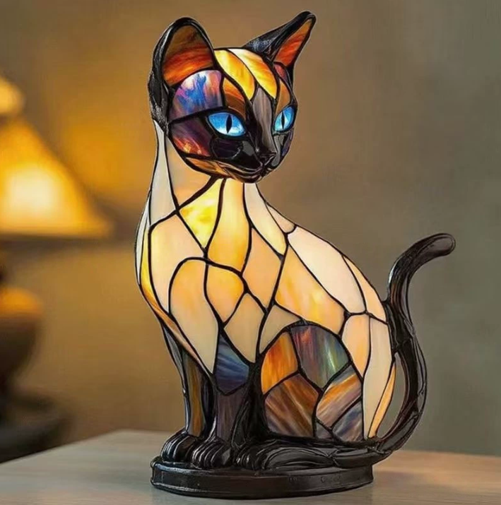 Lampe de Table Chien en Verre Tiffany – Meilleure Décoration Animale